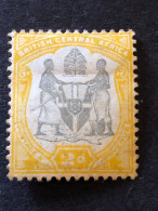 BRITISH CENTRAL AFRICA  SG 44 2d Black And Yellow MH* - Nyassaland (1907-1953)