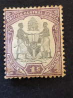 BRITISH CENTRAL AFRICA  SG 47 1s Black And Dull Purple MH* - Nyassaland (1907-1953)