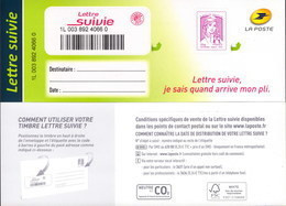 FRANCE - LA LETTRE SUIVIE (LS 2) 2ème Tirage 2015. Fond De L'adresse En Blanc.Seule Proposition Sur Delcampe. - Neufs