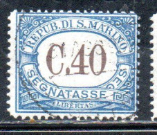 REPUBBLICA DI SAN MARINO 1939 SEGNATASSE DUE TASSE TAXE CENT. 40c USATO USED OBLITERE' - Postage Due