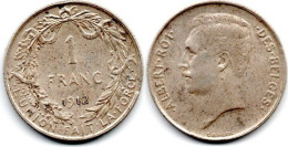 MA //  33055  //   Belgique  -  1 Franc 1912     --   TB+ - 1 Franco