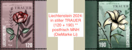 Liechtenstein 2024: In Stiller TRAUER (120 + 190) ** Postfrisch MNH (DieMarke Li) - Ungebraucht