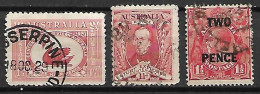 AUSTRALIE   -  1929 / 30 .   Y&T N° 67 - 68 - 70 Oblitérés . - Oblitérés