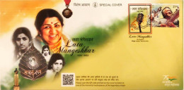 INDIA 2022 LATA MANGESHKAR LEGENDARY SINGER LIMITED EDITION SPECIAL COVER USED RARE - Covers & Documents