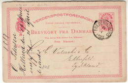 DENMARK 1887 POSTCARD SENT FROM FREDERIKSBORG TO ELBERFELD - Ganzsachen