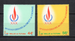 WALLIS ET FUTUNA N° 224 + 225   NEUFS SANS CHARNIERE COTE 4.90€    DROITS DE L'HOMME - Unused Stamps