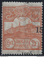 1905 SAN MARINO, N° 46 MNH/** RARA VARIETA NON CATALOGATA Firma Sorani - Variétés Et Curiosités