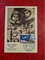 FDC 1965 MAXI PARIS LE BOURGET SALON INTERNATIONAL AERONAUTIQUE VIRGIL GRISSOM JOHN YOUNG COSMONAUTES - Unclassified