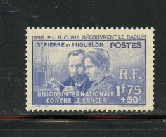 SAINT PIERRE ET MIQUELON 166 CURIE  LUXE NEUF SANS CHARNIERE - Unused Stamps