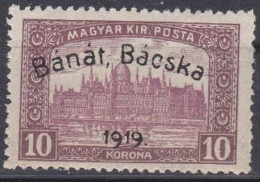 Hongrie Banat Bacska 1919 Mi 19 * Palais Du Parlement (J33) - Banat-Bacska