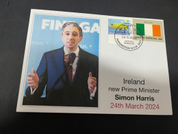 27-3-2024 (4 Y 12) Ireland New Prime Minister - Simon Harris (24-3-2024) - Covers & Documents