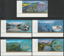 China 2022-26 National Parks MNH (imprint) Fauna Mountain Panda Tiger Monkey Butterfly Frog Bird Unusual (shape) Park - Unused Stamps
