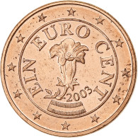 Autriche, Euro Cent, 2003, Vienna, SUP, Cuivre Plaqué Acier, KM:3082 - Austria