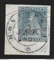 1851-52 Toscana, N° 5 2 Crazie Azzurro Chiaro Certificato Enzo Diena - Toscane