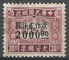 CHINE / TAXE N° 85 NEUF Sans Gomme - Postage Due