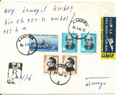 Turkey Registered Cover Sent To Germany Kandira 19-1-1966 Topic Stamps (the Flap On The Backside Of The Cover Is Missing - Lettres & Documents