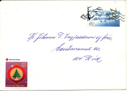 Iceland Cover Reykjavik 13-12-2001 Single Franked And With Christmas Seal - Lettres & Documents