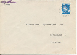 Finland Cover Sent To Denmark 6-7-1953 Single Franked Lion Type Stamp - Covers & Documents