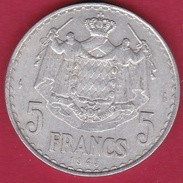 Monaco - Louis II - 5 Francs Aluminium (1943) - 1922-1949 Louis II