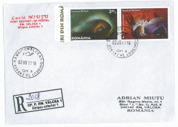 NCP 15 - 2018-a CAVE, Romania - Registered, Stamp With Vignette - 2011 - Covers & Documents