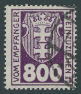 PORTOMARKEN P 20X O, 1923, 800 Pf. Dkl`pupur, Zeitgerechte Entwertung (DANZIG) 5 (b), Pracht, Fotoattest Soecknick, Mi.  - Taxe