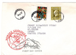 76571 - Norwegen - 1977 - 1Kr. Olav MiF A Bf TONSBERG -> Jersey (Grossbritannien) - Briefe U. Dokumente