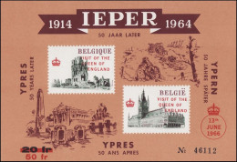 E101** - Ypres "50 Ans Plus Tard" Avec Surch Rouge / Ieper "50 Jaar Later" Met Rode Opdruk - 1914-1964 - WW1