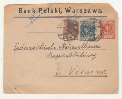 Bank Polski, Warszawa Company Letter Cover Posted 192? To Vienne B240401 - Covers & Documents