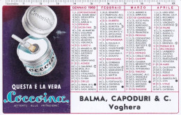 XK 664 Calendarietto Tascabile  Coccoina Balma, Capoduri - Voghera 1968 - Formato Piccolo : 1961-70