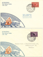 Denmark FDC Horsens (BIRTHPLACE Of VITUS BERING) 27-11-1941 Complete Set Of 3 Vitus Bering On 3 Covers With Nice Cachet - FDC