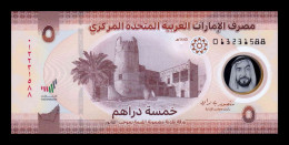 Emiratos Árabes Unidos United Arab 5 Dirhams 2022 Pick 36a Polymer Sc Unc - United Arab Emirates