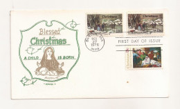 P7 Envelope FDC-USA - Blessed Christmas  - First Day Of Issue ,uncirculated 1976 - Autres & Non Classés