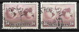 AUSTRALIE   -  Aéro  - 1934 / 37 .  Y&T N° 5 / 6 Oblitérés.  Mercure - Gebruikt