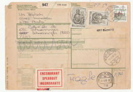 Switzerland Parcel Card 1988 Airolo - Encombrant Sperrgut Ingombrante Sticker B240401 - Covers & Documents