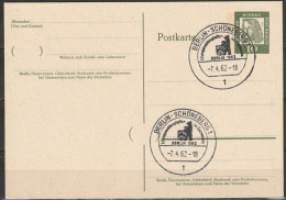 Berlin Ganzsache 1961 Mi.-Nr. P 51 Sonderstempel BERLIN-SCHÖNEBERG 7.4.62  ( PK 223 ) - Cartes Postales - Oblitérées