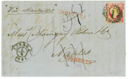 P2889 - PORTUGAL, 1861 MUNDOFIL NR. 13 ON FULL LETTER TO ITALY, 1861, VARIOUS TRANSIT AND ARRIVAL CANCELS - Brieven En Documenten
