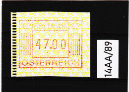 14AA/89  ÖSTERREICH 1983 AUTOMATENMARKEN 1. AUSGABE  47,00 SCHILLING   ** Postfrisch - Timbres De Distributeurs [ATM]