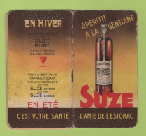 PETIT CALENDRIER PUBLICITAIRE SUZE APERITIF A LA GENTIANE 1938 - CALEPIN - Petit Format : 1921-40