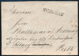 ~1825 Portós Levél "V.CASCHAU" - Pesth (Rompes 40p) - Autres & Non Classés