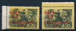 ** 1945 Béke 3P Elcsúszott Sárga Alapnyomat + Támpéldány - Autres & Non Classés