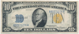 Amerikai Egyesült Államok 1934A 10$ "A92271276A" "Silver Certificate - Kisméretű, Sárga Pecsét, Észak-Afrikai Katonai Ki - Unclassified