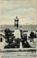 T3 1908 Érsekújvár, Nové Zámky; Kossuth Lajos Szobor, üzletek. Conlegner J. és Fia Kiadása / Statue, Monument, Shops (ko - Non Classificati