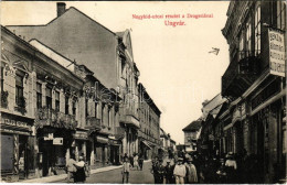 T2/T3 1913 Ungvár, Uzshorod, Uzhhorod, Uzhorod; Nagyhíd Utcai Részlet A Drogériával, Goldstein Miksa üzlete, Benzinállom - Non Classés