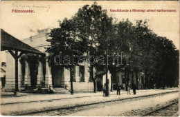 T2/T3 1913 Pélmonostor, Beli Manastir; Vasútállomás A Főhercegi Udvari Váróteremmel. Meyer És Robitschko Kiadása / Railw - Non Classés