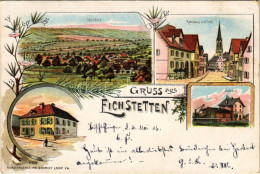 T2/T3 1906 Eichstetten Am Kaiserstuhl, Oberdorf, Rathaus U. Kirche, Bahnhof, G. L. Pracht / General View, Town Hall, Chu - Non Classificati