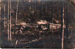 T2/T3 1918 Osztrák-magyar Erődítések Az Erdőben / WWI K.u.K. Military Camp In The Forest. Photo + "M. Kir. Pozsonyi 13.  - Zonder Classificatie