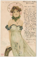 T3/T4 1903 Wiener Künstlerkarte / Viennese Art Nouveau Lady. T.S.N. Ser. 235. N. 6. Litho S: Raphael Kirchner (r) - Non Classés