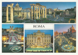 *CPM - ITALIE - LATIUM - ROME - Multivues - Grand Format - Panoramic Views