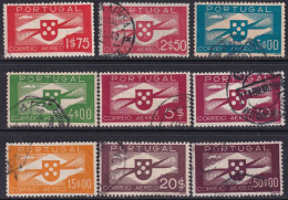 Portugal 1936 Sc C2-10 Mundifil Aereo 2-10 Air Post Partial Set Used - Used Stamps