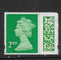 GB 2020 QEll  MACHIN SECRITY BARCODED 2ND CLASS GREEN - Used Stamps